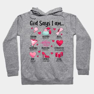 God Says I Am Mothers Day, Retro Mom, Christian Mother, Jesus Mom Hoodie